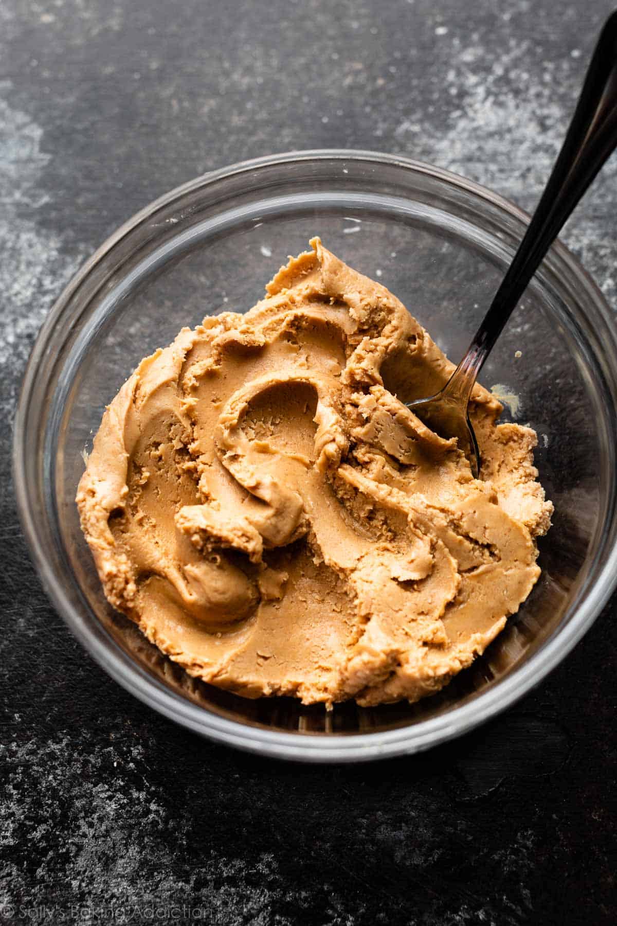 peanut butter ball mixture in glass bowl