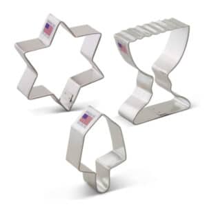 3 piece Hanukkah cookie cutters.