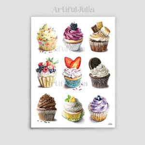 Cupcakes Painting Wall Art