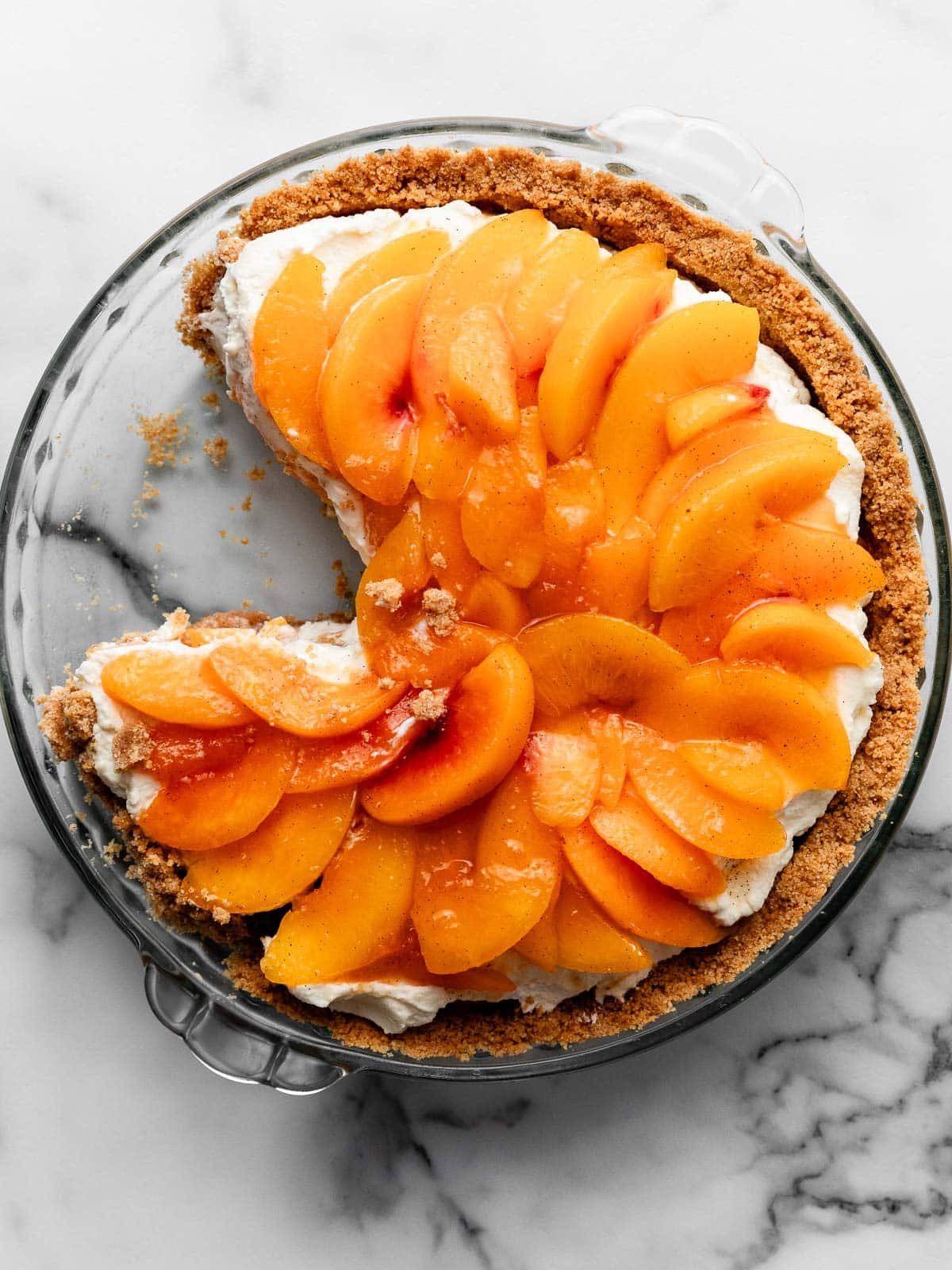 peach-topped pie.