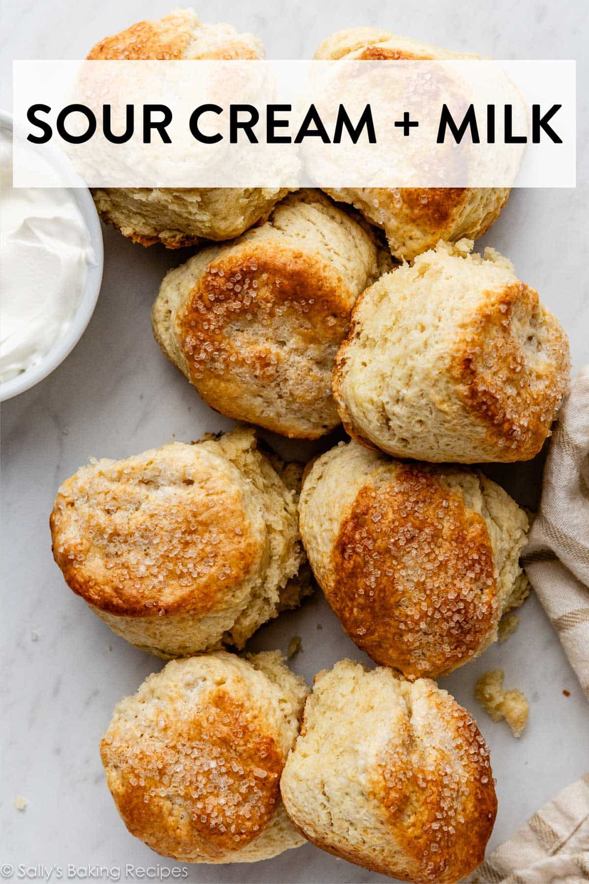 shortcake biscuits made with sour cream and milk.